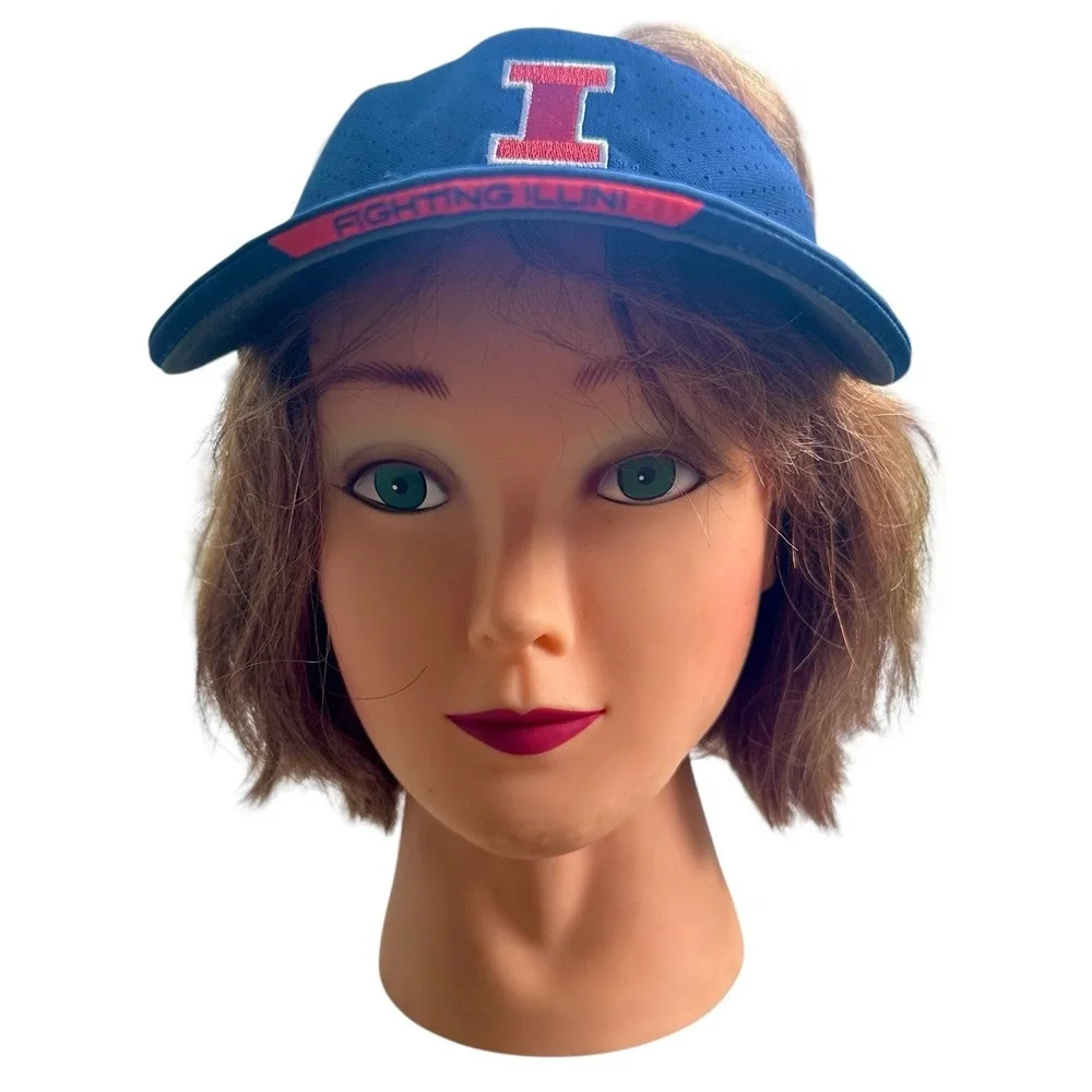 NWT Nike‎ Illinois Fighting Illini Navy Orange Sideline Coaches Strap Back Visor
